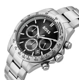Hugo Boss Hero 2.0 Chronograph Black Dial Silver Steel Strap Watch for Men - 1514267 Authentic Buy Shop Now