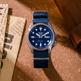 Seiko 5 Sports Automatic Blue Dial Blue Nylon Strap Watch for Men - SRPE63K1 Authentic Buy Shop Now