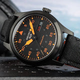 Seiko 5 Sports Flieger Pilot Automatic Black Dial Black Nylon Strap Watch for Men - SRPH33K1 Authentic Buy Shop Now