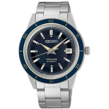 Seiko Presage Style60's Automatic Blue Dial Silver Steel Strap Watch for Men - SRPG05J1 Authentic Buy Shop Now