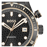 Hugo Boss Bossmatic Automatic Black Dial Black Steel Strap Watch for Men - 1514215 Authentic Buy Shop Now