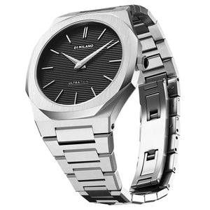 D1 Milano Ultra Thin Black Dial Silver Steel Strap Watch for Women - D1-UTBL05 Authentic Buy Shop Now