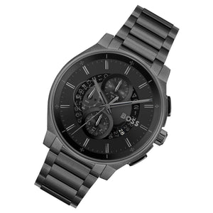 Hugo Boss Peak Chronograph Black Dial Black Steel Strap Watch for Men - 1514192 Authentic Buy Shop Now
