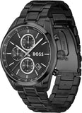 Hugo Boss Grand Prix Chronograph Black Dial Black Steel Strap Watch for Men - 1514298 Authentic Buy Shop Now