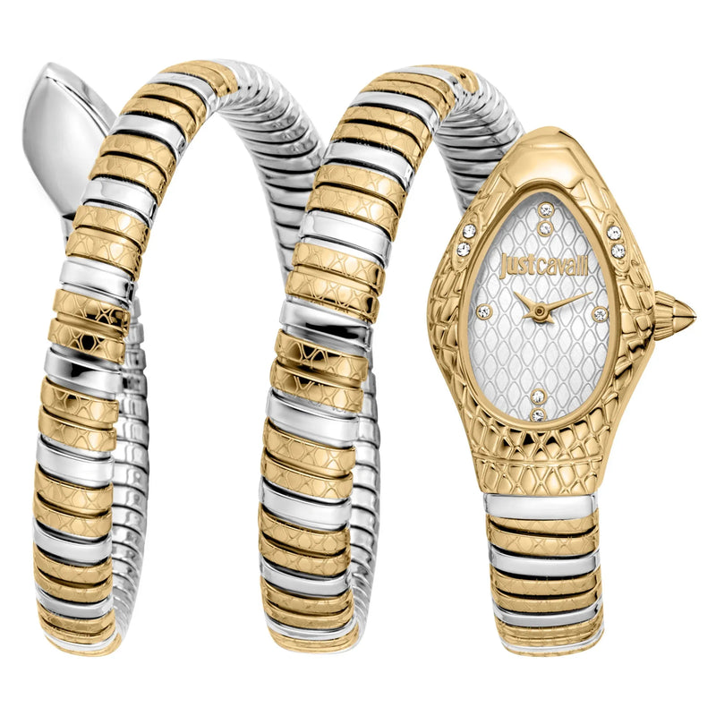 Just Cavalli Aurela Silver Dial Two Tone Steel Strap Watch for Women - JC1L374M0055 Authentic Buy Shop Now