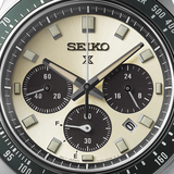 Seiko Prospex Speedtimer Solar Chronograph Ivory Dial Black Leather Strap Watch for Men - SSC943 Buy Now By Seiko
