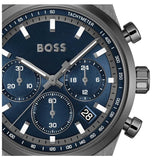 Hugo Boss Candor Chronograph Blue Dial Grey Steel Strap Watch for Men - 1514223 Authentic Buy Shop Now