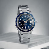 Seiko Presage Style60's Automatic Blue Dial Silver Steel Strap Watch for Men - SRPG05J1 Authentic Buy Shop Now