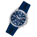 Hugo Boss Strike Chronograph Blue Dial Blue Rubber Strap Watch for Men - 1514239 Authentic Buy Shop Now