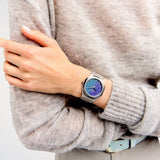 D1 Milano Ultra Thin Chromo Purple Sync Dial Silver Steel Strap Watch for Women - D1-UTBJ43 Authentic Buy Shop Now