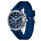 Hugo Boss Strike Chronograph Blue Dial Blue Rubber Strap Watch for Men - 1514239 Authentic Buy Shop Now
