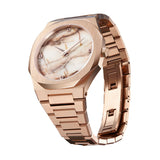D1 Milano Ultra Thin Marble Dial Rose Gold Steel Strap Watch for Women - D1-UTBL14 Authentic Buy Shop Now