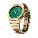 D1 Milano Ultra Thin Green Dial Gold Steel Strap Watch for Women - D1-UTBL18 Authentic Buy Shop Now