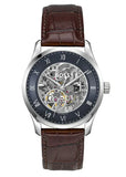 Hugo Boss Principle Skeleton Blue Dial Brown Leather Strap Watch for Men - 1514305 Authentic Buy Shop Now