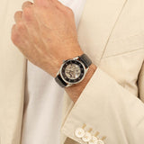 Hugo Boss Principle Skeleton Black Dial Black Leather Strap Watch for Men - 1514234 Authentic Buy Shop Now