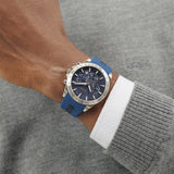 Hugo Boss Strike Chronograph Blue Dial Blue Rubber Strap Watch for Men - 1514239 Authentic Buy Shop Now