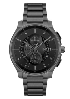 Hugo Boss Peak Chronograph Black Dial Black Steel Strap Watch for Men - 1514192 Authentic Buy Shop Now