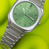 D1 Milano Square Eden Green Dial Silver Steel Strap Watch for Men - D1-SQBJ06 Authentic Buy Shop Now