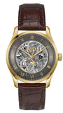 Hugo Boss Principle Skeleton Grey Dial Brown Leather Strap Watch for Men - 1514235 Authentic Buy Shop Now