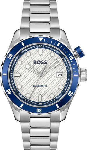 Hugo Boss Bossmatic Automatic White Dial Silver Steel Strap Watch for Men - 1514212 Authentic Buy Shop Now