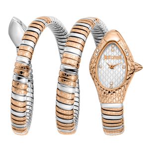 Just Cavalli Aurela White Dial Two Tone Steel Strap Watch for Women - JC1L374M0065 Authentic Buy Shop Now