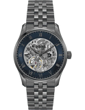 Hugo Boss Principle Skeleton Blue Dial Grey Steel Strap Watch for Men - 1514254 Authentic Buy Shop Now