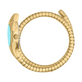 Just Cavalli Fiore Turquoise Dial Gold Steel Strap Watch for Women - JC1L354M0035 Authentic Buy Shop Now