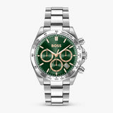 Hugo Boss Hero 2.0 Chronograph Green Dial Silver Steel Strap Watch for Men - 1514268 Authentic Buy Shop Now
