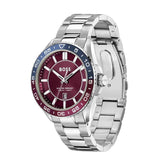 Hugo Boss Runner 3H Burgundy Dial Silver Steel Strap Watch for Men - 1514209 Buy Now By Hugo Boss