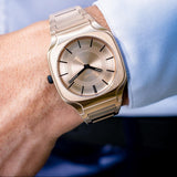 D1 Milano Square Champagne Gold Dial Gold Steel Strap Watch for Unisex - D1-SQBJ04 Authentic Buy Shop Now