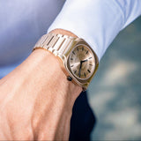 D1 Milano Square Champagne Gold Dial Gold Steel Strap Watch for Unisex - D1-SQBJ04 Authentic Buy Shop Now