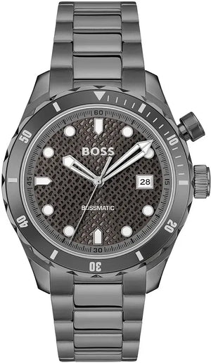 Hugo Boss Bossmatic Automatic Anthracite Grey Dial Grey Steel Strap Watch for Men - 1514213 Authentic Buy Shop Now