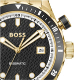 Hugo Boss Bossmatic Automatic Black Dial Gold Steel Strap Watch for Men - 1514180 Authentic Buy Shop Now