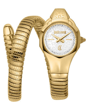 Just Cavalli Fiore White Dial Gold Steel Strap Watch for Women - JC1L354M0025 Authentic Buy Shop Now