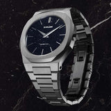 D1 Milano Ultra Thin Aventurine Black Dial Silver Steel Strap Watch for Men - D1-UTBJ29 Authentic Buy Shop Now
