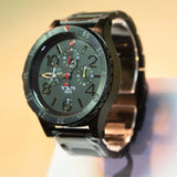 Nixon 48-20 Chrono Black Dial Black Steel Strap Watch for Men - A486-1320