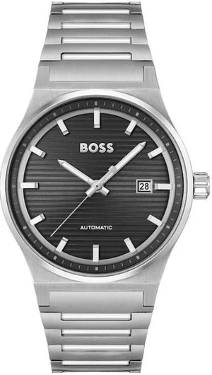 Hugo Boss Candor Automatic Black Dial Silver Steel Strap Watch for Men - 1514117 Authentic Buy Shop Now