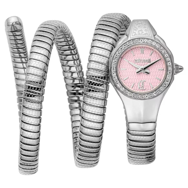 Just Cavalli Vita Pink Dial Silver Steel Strap Watch for Women - JC1L355M0015 Authentic Buy Shop Now