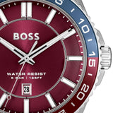 Hugo Boss Runner 3H Burgundy Dial Silver Steel Strap Watch for Men - 1514209 Buy Now By Hugo Boss