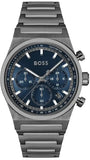 Hugo Boss Candor Chronograph Blue Dial Grey Steel Strap Watch for Men - 1514223 Authentic Buy Shop Now