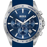 Hugo Boss Strike Chronograph Blue Dial Blue Rubber Strap Watch for Men - 1514239 Authentic Buy Shop Now