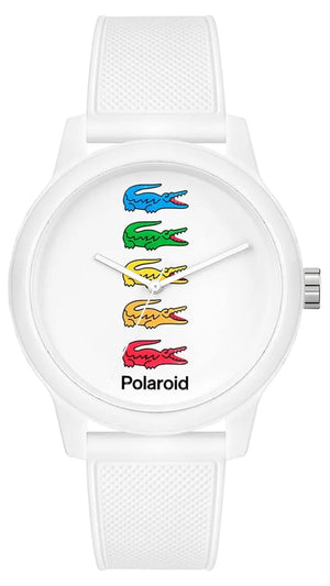 Lacoste Polaroid White Dial White Rubber Strap Watch for Men - 2011130 Authentic Buy Shop Now