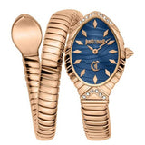 Just Cavalli Specchio Blue Dial Rose Gold Steel Strap Watch for Women - JC1L322M0045 Authentic Buy Shop Now