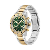 Emporio Armani Sea Explorer Chronograph Green Dial Two Tone Steel Strap Watch for Men - AR11586 Buy Now By Emporio Armani