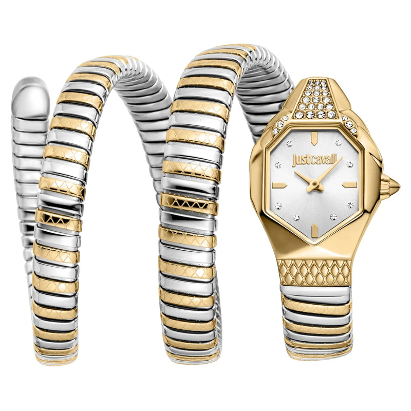 Just Cavalli Ambra Silver Dial Two Tone Steel Strap Watch for Women - JC1L370M0055 Authentic Buy Shop Now