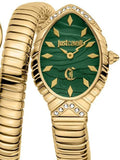 Just Cavalli Specchio Green Dial Gold Steel Strap Watch for Women - JC1L322M0035 Authentic Buy Shop Now