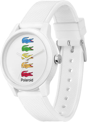 Lacoste Polaroid White Dial White Rubber Strap Watch for Men - 2011130 Authentic Buy Shop Now