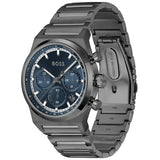 Hugo Boss Candor Chronograph Blue Dial Grey Steel Strap Watch for Men - 1514223 Authentic Buy Shop Now