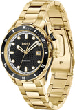 Hugo Boss Bossmatic Automatic Black Dial Gold Steel Strap Watch for Men - 1514180 Authentic Buy Shop Now