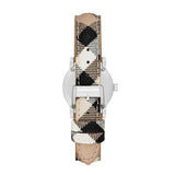 Burberry The City Silver Dial Multicolor Haymarket Leather Strap Watch for Women - BU9222 Authentic Buy Shop Now